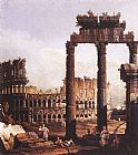 Bernardo Bellotto Canvas Paintings - Capriccio with the Colosseum